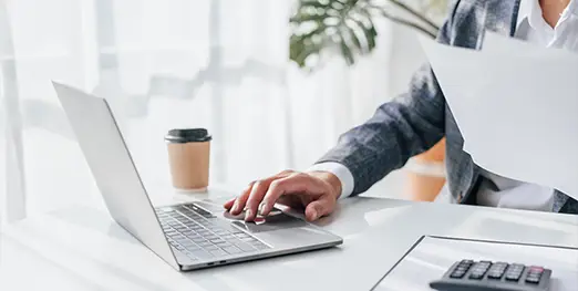 business person working on a laptop